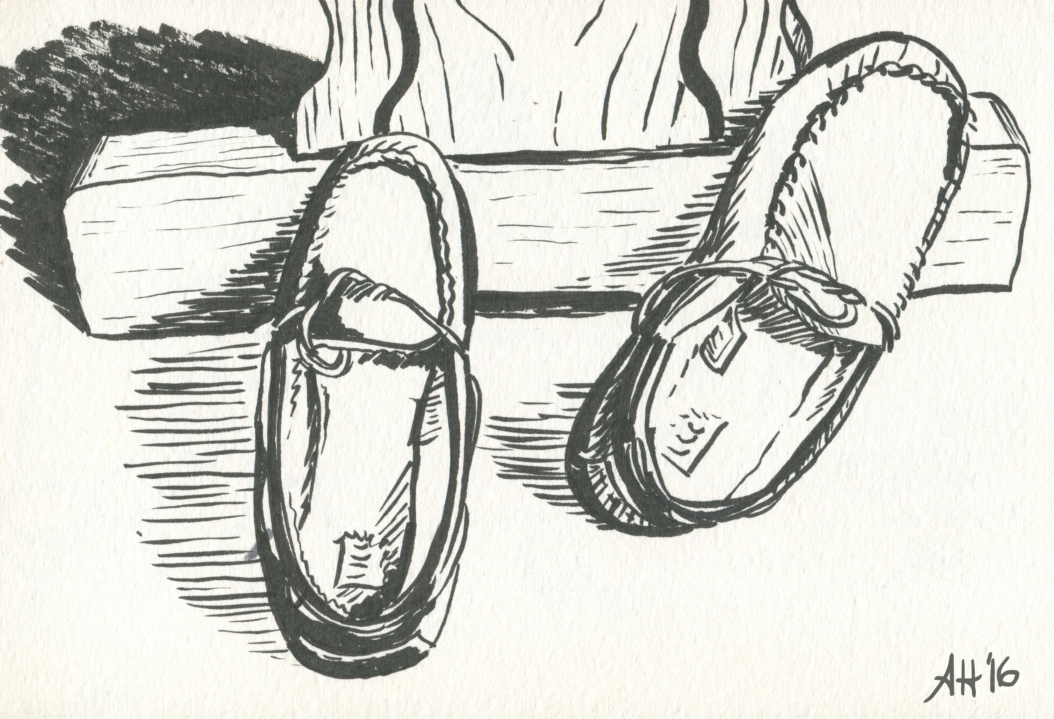 a pair of driving moccasins laying in front of a coffee table by alleanna harris