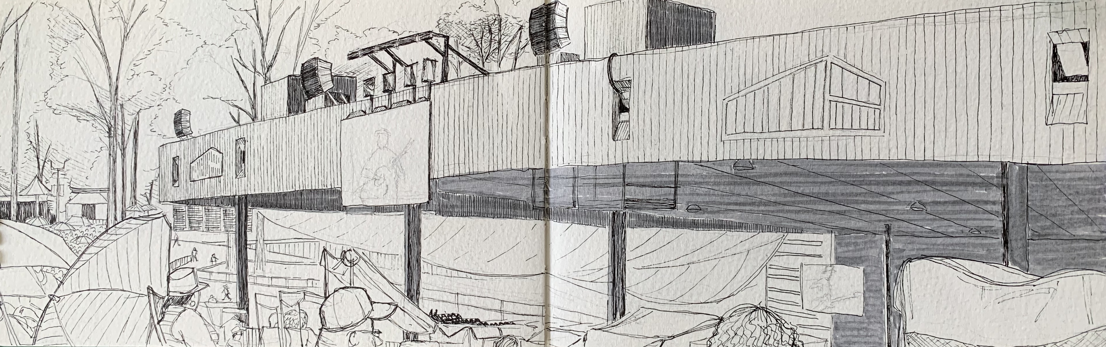 a sketch of a jazz show at merriweather post pavilion by alleanna harris