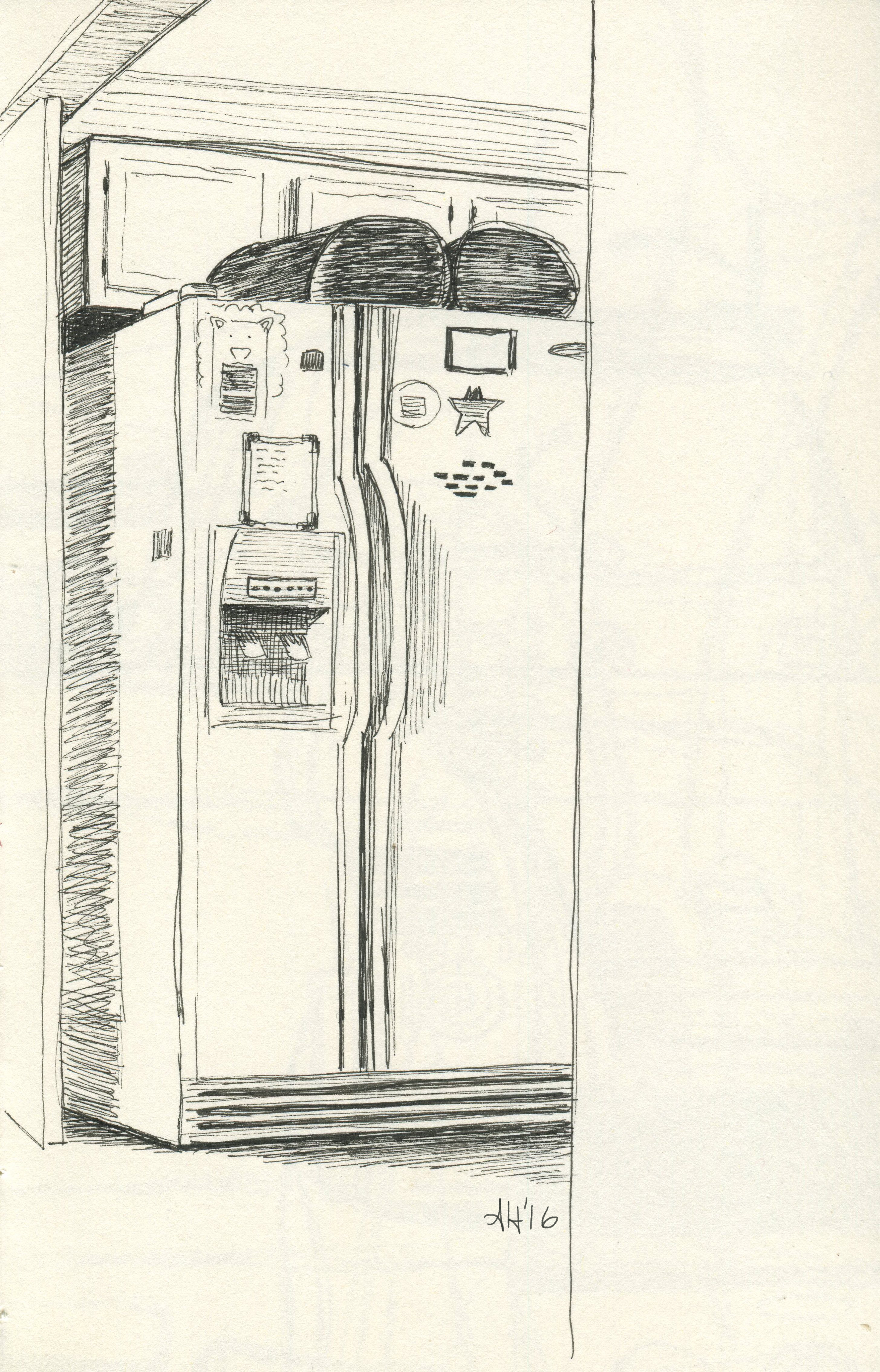 a sketch of my refrigerator by alleanna harris
